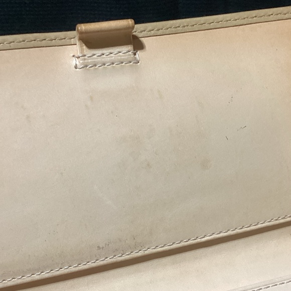 Coach Soho Tan Leather Women\'s Wallet Silver Buckle Matching Checkbook Cover